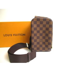 Photo: LOUIS VUITTON Damier Brown Leather Waist Packs Belt Bag Geronimos #a528