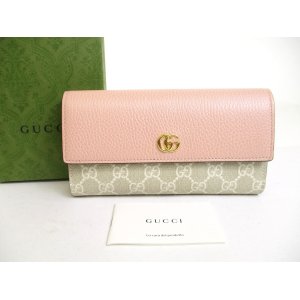 Photo: GUCCI Doublre G Light Pink Leather Continental Wallet Flap Long Wallet #a531