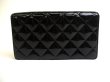 Photo2: CHANEL CC Logo Black Patent Leather Flap Long Wallet Purse #a532