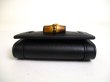 Photo5: GUCCI Double G Bamboo Black Leather 6 Pics Key Chain #a533