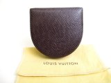 Photo: LOUIS VUITTON Taiga Bordeaux Leather Coin Purse Porto Monnaie Gousset #a541