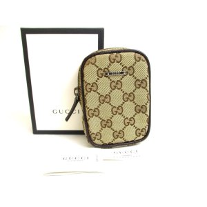 Photo: GUCCI Beige GG Canvas Cigarette Case Pouch #a544