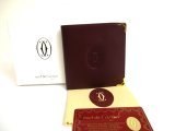 Photo: Cartier Must de Cartier Bordeaux Leather Bifold Wallet Purse #a549