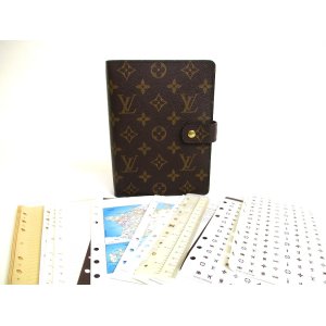 Photo: LOUIS VUITTON Monogram Document Holders Medium Ring Agenda Cover #a557