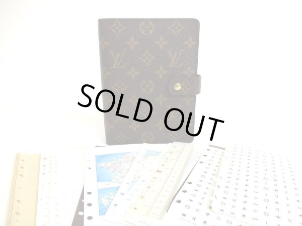 Photo1: LOUIS VUITTON Monogram Document Holders Medium Ring Agenda Cover #a557
