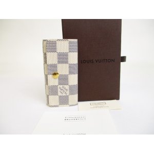 Photo: LOUIS VUITTON Damier Azur Leather Multicles 4 Key Chain #a559