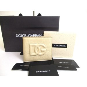 Photo: DOLCE & GABBANA Beige Leather Bifold Bill Wallet Purse #a560