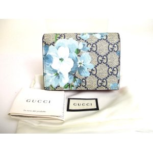 Photo: GUCCI GG Coating Canvas Leather Blooms Bifold Wallet Compact Wallet #a561