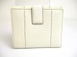 Photo2: Salvatore Ferragamo Gancini White Leather Gold H/W Bifold Wallet #a562