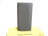 Photo: LOUIS VUITTON Gray Taiga Leather Flap Bill Wallet Portefeuille Long #a564