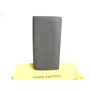 Photo: LOUIS VUITTON Gray Taiga Leather Flap Bill Wallet Portefeuille Long #a564