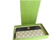 Photo12: GUCCI Double G Beige Coating Canvas Black Leather Round Zip Wallet #a566