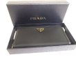 Photo12: PRADA Black Nylon Leather Gold H/W Round Zip Long Wallet #a570