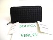 Photo1: BOTTEGA VENETA Intrecciato Black Leather Round Zip Wallet Purse #a573