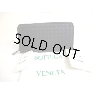 Photo: BOTTEGA VENETA Intrecciato Black Leather Round Zip Wallet Purse #a573