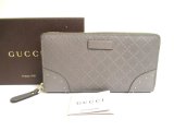 Photo: GUCCI Damante Gray PVC Canvas Leather Long Round Zip Wallet #a576