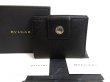 Photo1: BVLGARI Black Leather Bifold Wallet Compact Wallet #a581