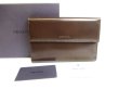 Photo1: PRADA Dark Brown Leather Trifold Wallet Compact Wallet #a582