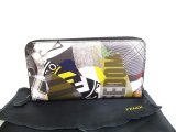 Photo: FENDI Zucca Artifical Canvas Multicolor Leather Round Zip Long Wallet #a589