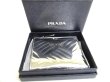 Photo12: PRADA Silver and Black Leather Bifold Wallet Compact Wallet #a592