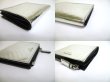 Photo7: PRADA Silver and Black Leather Bifold Wallet Compact Wallet #a592