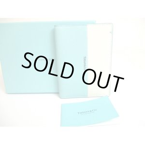 Photo: Tiffany&Co. Blue White Leather Passport Holder Notebook Holders #a607