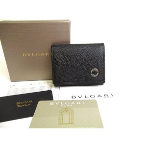 Photo: BVLGARI BVLGARI Black Leather Coin Purse #a612