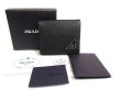 Photo1: PRADA Saffiano Black Leather Coin Case Purse #a614