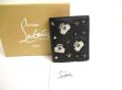 Photo1: Christian Louboutin Paloma Plastic Stars Black Red Leather Bifold Wallet #a615