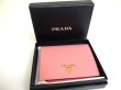 Photo12: PRADA Saffiano Multicolor Pink Leather Bifold Wallet Compact Wallet #a618