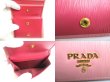 Photo9: PRADA Saffiano Multicolor Pink Leather Bifold Wallet Compact Wallet #a618