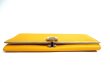 Photo5: Salvatore Ferragamo Gancini Gold H/W Yellow Leather Flap Long Wallet #a620