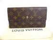 Photo1: LOUIS VUITTON Monogram Brown Leather Flap Long Wallet Tresor International #a621