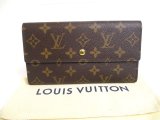 Photo: LOUIS VUITTON Monogram Brown Leather Flap Long Wallet Tresor International #a621