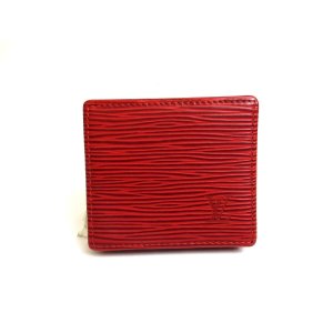 Photo: LOUIS VUITTON Epi Red Leather Coin Purse Porto Monnaie Boite #a625