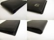 Photo7: GUCCI Double G Black Leather Bifold Wallet Compact Wallet #a630