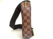 Photo3: LOUIS VUITTON Special Order Damier Brown Leather Belt Bag Gange #a634