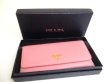 Photo12: PRADA Pink and Gray Deer Leather Bifold Long Flap Wallet #a636