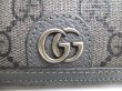 Photo9: GUCCI Double G Gray Coating Canvas Leather Card Holder #a637