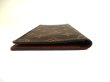 Photo6: LOUIS VUITTON Monogram Brown Leather Flap Checkbook Bill Wallet #a640