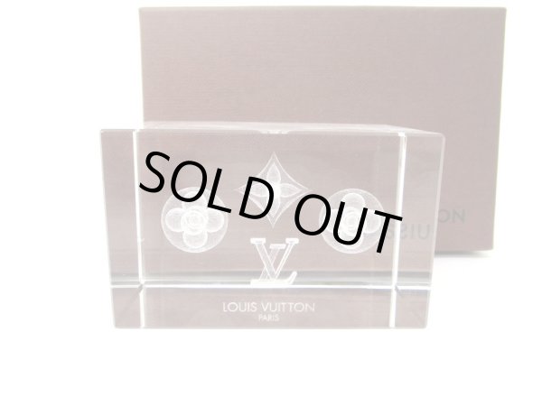 Photo1: LOUIS VUITTON Monogram Translucent Crystal Paper Weight #a643