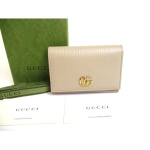 Photo: GUCCI Double G Beige Yellow Leather Business Card Credit Card Holder #a651