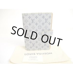 Photo: LOUIS VUITTON Monogram Mini Blue Document Holders Small Ring Agenda Cover #a663