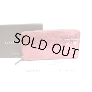 Photo: GUCCI Micro Guccissima Red purple Patent Leather Round Zip Wallet #a673
