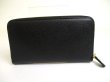 Photo2: Salvatore Ferragamo Gancini Black Leather Gold H/W Round Zip Wallet #a687