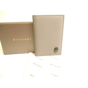 Photo: BVLGARI Serpenti Forever Gray Beige Leather Business Card Credit Card Holder #a693