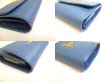 Photo7: PRADA Cobalto Blue Leather Trifold Wallet Compact Wallet #a698