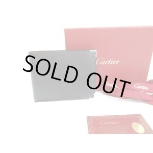 Photo: Cartier Must de Cartier Black Leather Bifold Wallet Purse #a699
