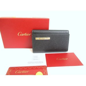 Photo: Cartier Santos Black Leather 6 Pics Key Cases #a700