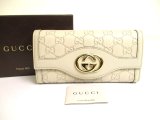 Photo: GUCCI Interlocking G Off White Leather Bifold Long Flap Wallet #706